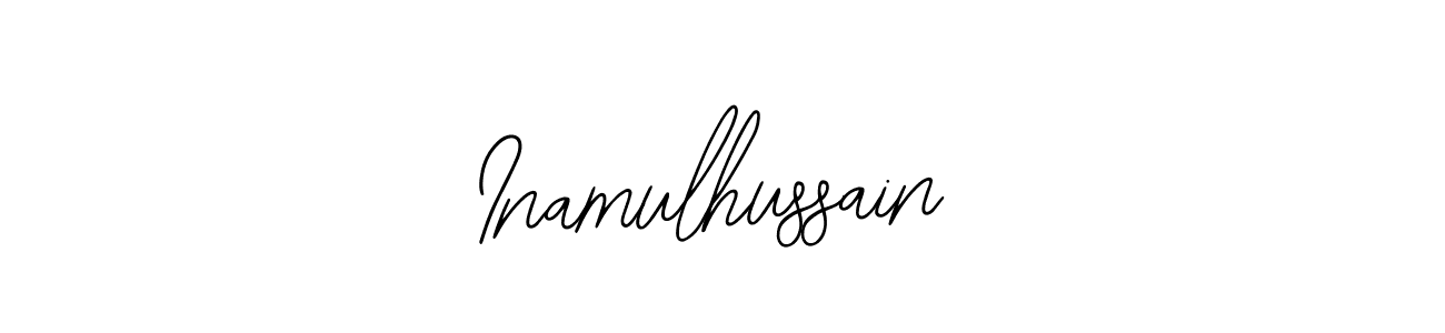 The best way (Bearetta-2O07w) to make a short signature is to pick only two or three words in your name. The name Inamulhussain include a total of six letters. For converting this name. Inamulhussain signature style 12 images and pictures png