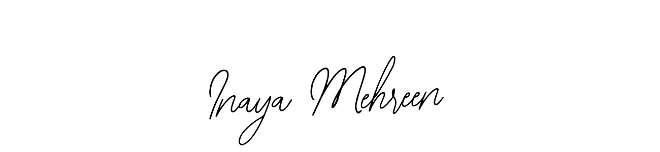 The best way (Bearetta-2O07w) to make a short signature is to pick only two or three words in your name. The name Inaya Mehreen include a total of six letters. For converting this name. Inaya Mehreen signature style 12 images and pictures png