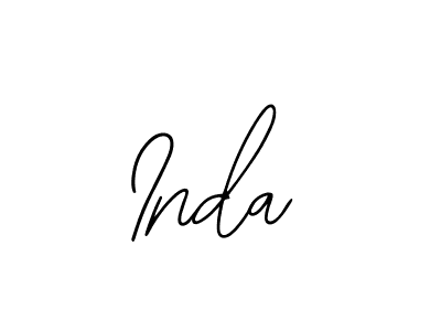 How to make Inda name signature. Use Bearetta-2O07w style for creating short signs online. This is the latest handwritten sign. Inda signature style 12 images and pictures png