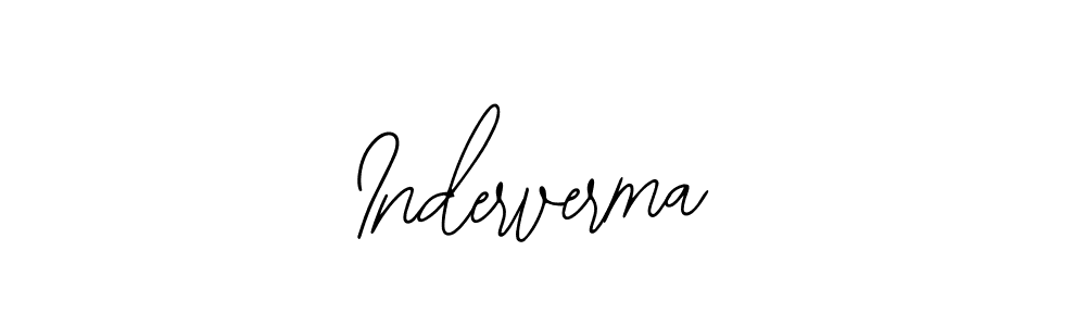 You should practise on your own different ways (Bearetta-2O07w) to write your name (Inderverma) in signature. don't let someone else do it for you. Inderverma signature style 12 images and pictures png