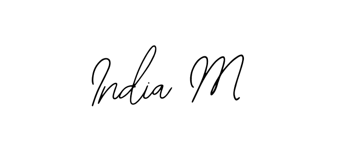 You should practise on your own different ways (Bearetta-2O07w) to write your name (India M) in signature. don't let someone else do it for you. India M signature style 12 images and pictures png