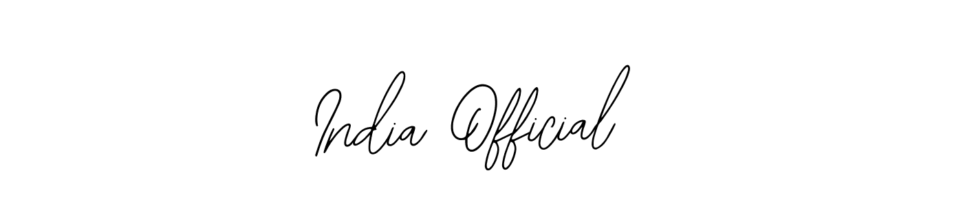 You should practise on your own different ways (Bearetta-2O07w) to write your name (India Official) in signature. don't let someone else do it for you. India Official signature style 12 images and pictures png