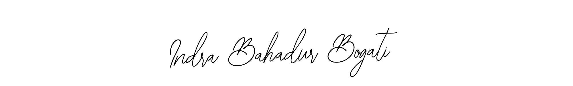 How to make Indra Bahadur Bogati name signature. Use Bearetta-2O07w style for creating short signs online. This is the latest handwritten sign. Indra Bahadur Bogati signature style 12 images and pictures png