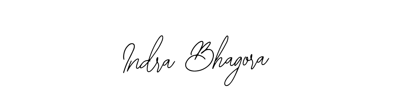 How to make Indra Bhagora name signature. Use Bearetta-2O07w style for creating short signs online. This is the latest handwritten sign. Indra Bhagora signature style 12 images and pictures png