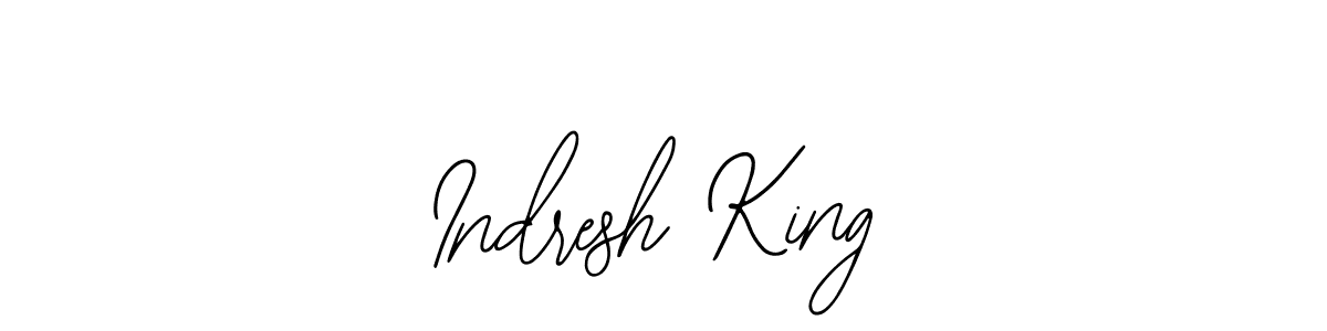 How to make Indresh King name signature. Use Bearetta-2O07w style for creating short signs online. This is the latest handwritten sign. Indresh King signature style 12 images and pictures png