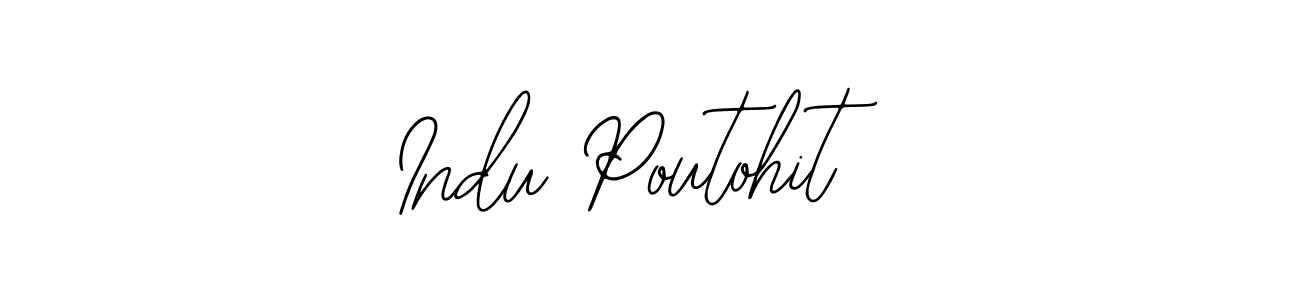 How to make Indu Poutohit name signature. Use Bearetta-2O07w style for creating short signs online. This is the latest handwritten sign. Indu Poutohit signature style 12 images and pictures png