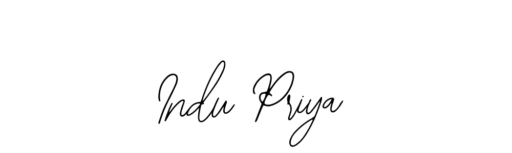 How to make Indu Priya name signature. Use Bearetta-2O07w style for creating short signs online. This is the latest handwritten sign. Indu Priya signature style 12 images and pictures png