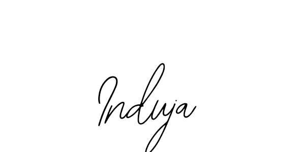 How to make Induja name signature. Use Bearetta-2O07w style for creating short signs online. This is the latest handwritten sign. Induja signature style 12 images and pictures png