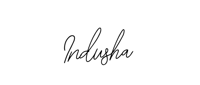 How to make Indusha name signature. Use Bearetta-2O07w style for creating short signs online. This is the latest handwritten sign. Indusha signature style 12 images and pictures png