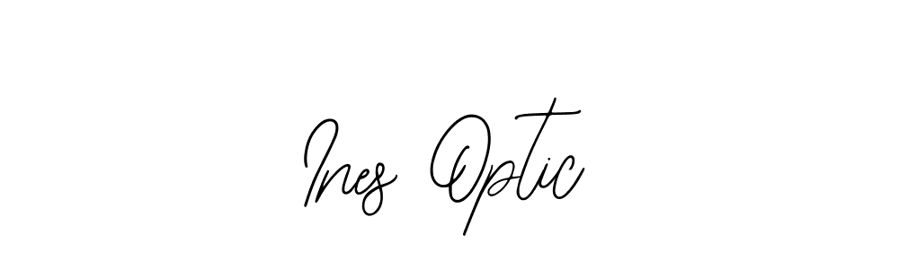 How to make Ines Optic name signature. Use Bearetta-2O07w style for creating short signs online. This is the latest handwritten sign. Ines Optic signature style 12 images and pictures png