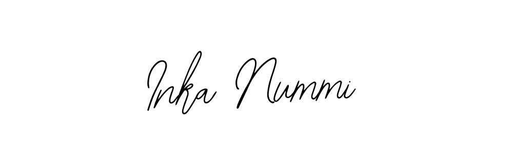 How to make Inka Nummi name signature. Use Bearetta-2O07w style for creating short signs online. This is the latest handwritten sign. Inka Nummi signature style 12 images and pictures png