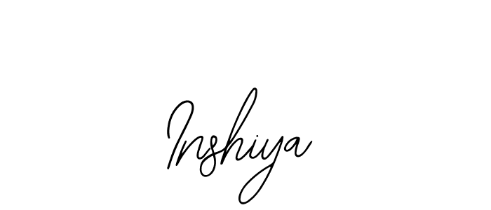 How to make Inshiya signature? Bearetta-2O07w is a professional autograph style. Create handwritten signature for Inshiya name. Inshiya signature style 12 images and pictures png