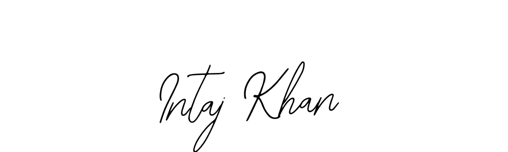 The best way (Bearetta-2O07w) to make a short signature is to pick only two or three words in your name. The name Intaj Khan include a total of six letters. For converting this name. Intaj Khan signature style 12 images and pictures png