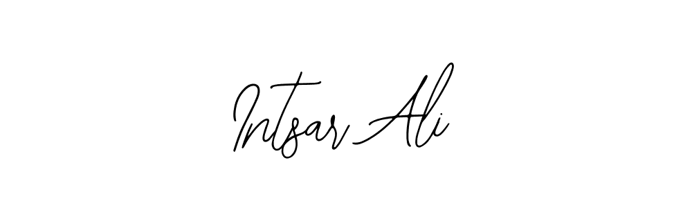 How to make Intsar Ali name signature. Use Bearetta-2O07w style for creating short signs online. This is the latest handwritten sign. Intsar Ali signature style 12 images and pictures png