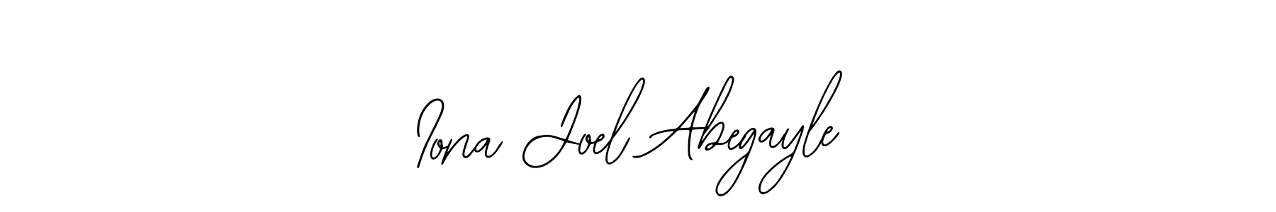 Similarly Bearetta-2O07w is the best handwritten signature design. Signature creator online .You can use it as an online autograph creator for name Iona Joel Abegayle. Iona Joel Abegayle signature style 12 images and pictures png