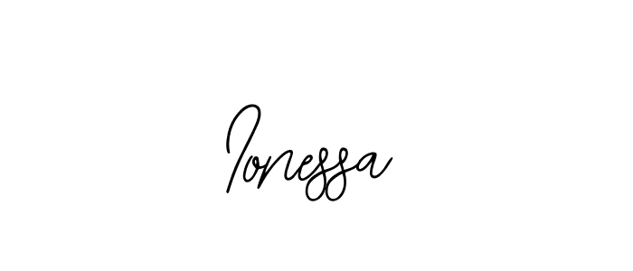 Use a signature maker to create a handwritten signature online. With this signature software, you can design (Bearetta-2O07w) your own signature for name Ionessa. Ionessa signature style 12 images and pictures png