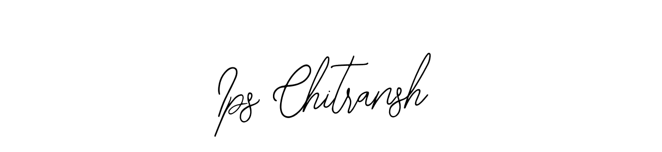 How to make Ips Chitransh name signature. Use Bearetta-2O07w style for creating short signs online. This is the latest handwritten sign. Ips Chitransh signature style 12 images and pictures png