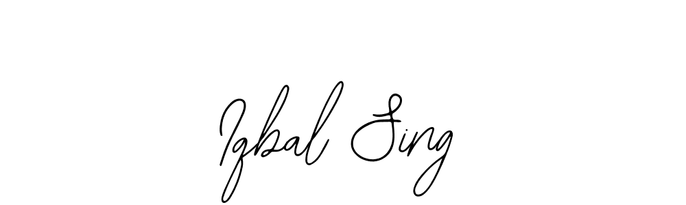 You should practise on your own different ways (Bearetta-2O07w) to write your name (Iqbal Sing) in signature. don't let someone else do it for you. Iqbal Sing signature style 12 images and pictures png