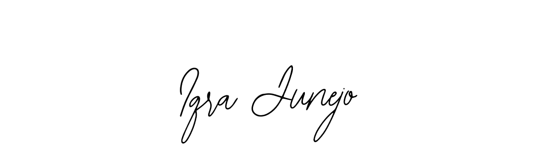 You should practise on your own different ways (Bearetta-2O07w) to write your name (Iqra Junejo) in signature. don't let someone else do it for you. Iqra Junejo signature style 12 images and pictures png