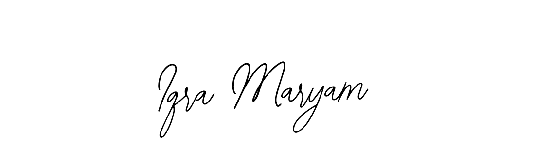 Also You can easily find your signature by using the search form. We will create Iqra Maryam name handwritten signature images for you free of cost using Bearetta-2O07w sign style. Iqra Maryam signature style 12 images and pictures png