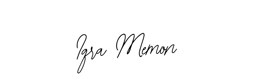 Design your own signature with our free online signature maker. With this signature software, you can create a handwritten (Bearetta-2O07w) signature for name Iqra Memon. Iqra Memon signature style 12 images and pictures png