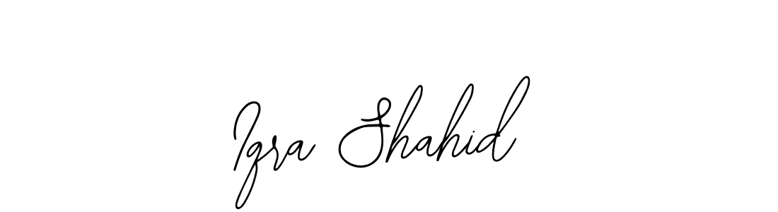 The best way (Bearetta-2O07w) to make a short signature is to pick only two or three words in your name. The name Iqra Shahid include a total of six letters. For converting this name. Iqra Shahid signature style 12 images and pictures png
