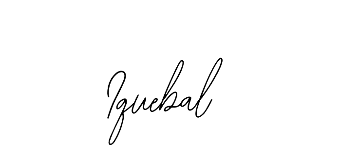 How to make Iquebal name signature. Use Bearetta-2O07w style for creating short signs online. This is the latest handwritten sign. Iquebal signature style 12 images and pictures png