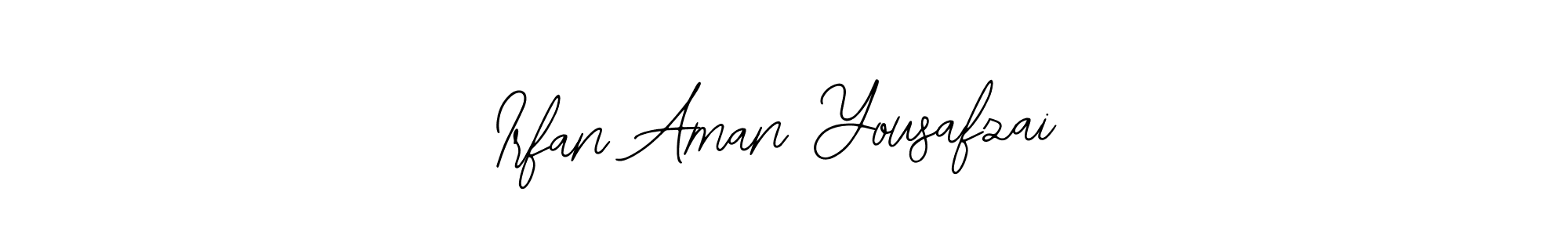 How to make Irfan Aman Yousafzai name signature. Use Bearetta-2O07w style for creating short signs online. This is the latest handwritten sign. Irfan Aman Yousafzai signature style 12 images and pictures png