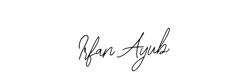 You should practise on your own different ways (Bearetta-2O07w) to write your name (Irfan Ayub) in signature. don't let someone else do it for you. Irfan Ayub signature style 12 images and pictures png