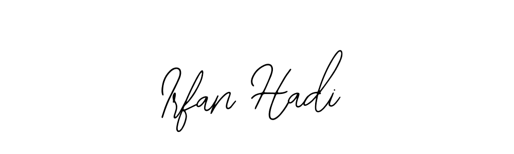 if you are searching for the best signature style for your name Irfan Hadi. so please give up your signature search. here we have designed multiple signature styles  using Bearetta-2O07w. Irfan Hadi signature style 12 images and pictures png