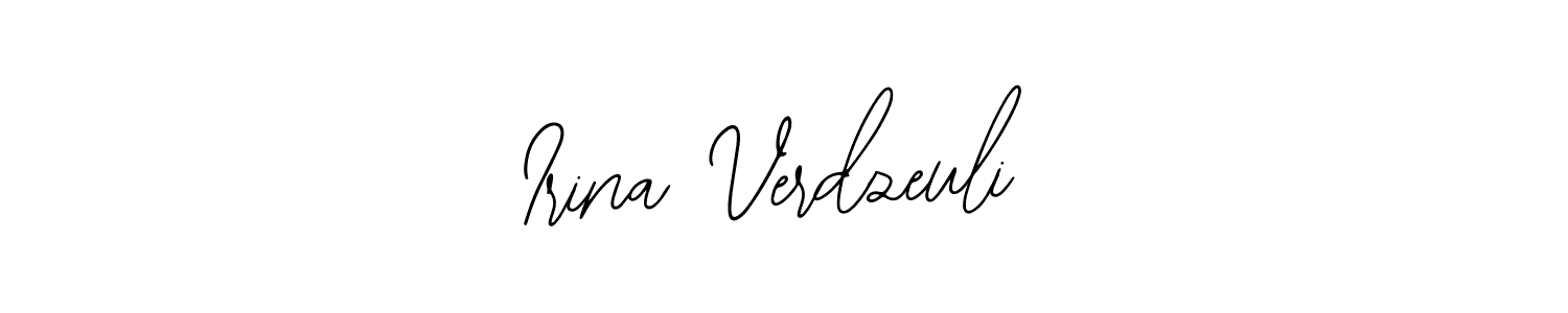 You should practise on your own different ways (Bearetta-2O07w) to write your name (Irina Verdzeuli) in signature. don't let someone else do it for you. Irina Verdzeuli signature style 12 images and pictures png