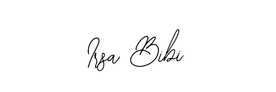 Bearetta-2O07w is a professional signature style that is perfect for those who want to add a touch of class to their signature. It is also a great choice for those who want to make their signature more unique. Get Irsa Bibi name to fancy signature for free. Irsa Bibi signature style 12 images and pictures png