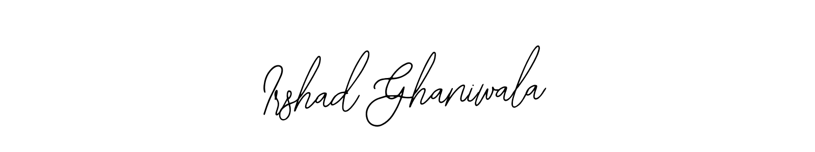 Bearetta-2O07w is a professional signature style that is perfect for those who want to add a touch of class to their signature. It is also a great choice for those who want to make their signature more unique. Get Irshad Ghaniwala name to fancy signature for free. Irshad Ghaniwala signature style 12 images and pictures png