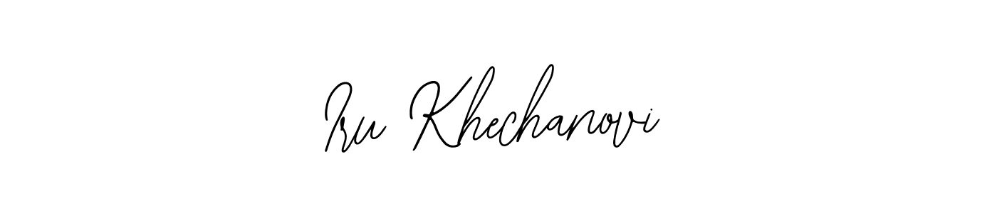 You should practise on your own different ways (Bearetta-2O07w) to write your name (Iru Khechanovi) in signature. don't let someone else do it for you. Iru Khechanovi signature style 12 images and pictures png