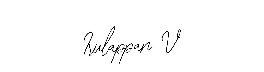 Use a signature maker to create a handwritten signature online. With this signature software, you can design (Bearetta-2O07w) your own signature for name Irulappan V. Irulappan V signature style 12 images and pictures png
