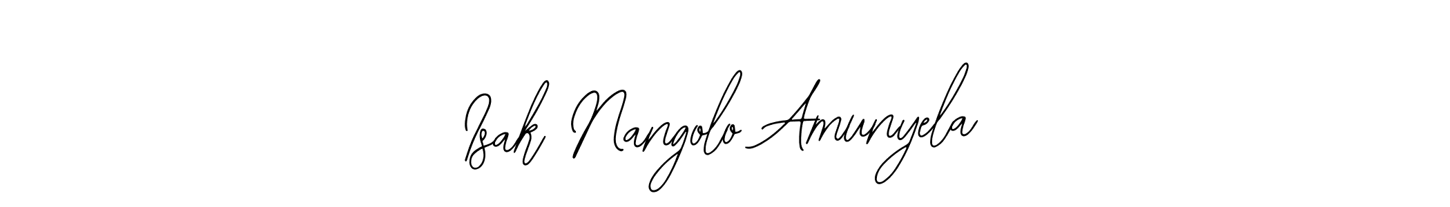 How to make Isak Nangolo Amunyela name signature. Use Bearetta-2O07w style for creating short signs online. This is the latest handwritten sign. Isak Nangolo Amunyela signature style 12 images and pictures png