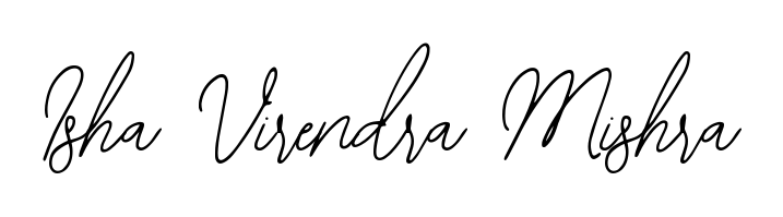 Quickly download Isha Virendra Mishra name signature in high-resolution PNG using Bearetta-2O07w style. Ready to insert into PDFs and online applications. Isha Virendra Mishra signature style 12 images and pictures png