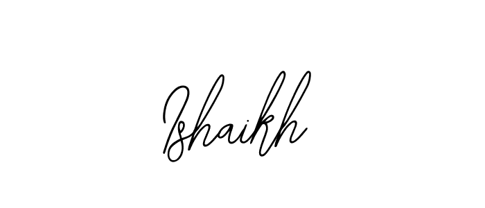 How to make Ishaikh name signature. Use Bearetta-2O07w style for creating short signs online. This is the latest handwritten sign. Ishaikh signature style 12 images and pictures png
