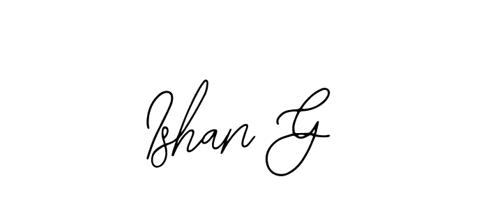 How to make Ishan G signature? Bearetta-2O07w is a professional autograph style. Create handwritten signature for Ishan G name. Ishan G signature style 12 images and pictures png