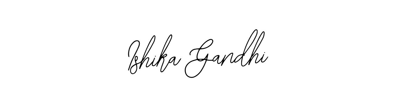 The best way (Bearetta-2O07w) to make a short signature is to pick only two or three words in your name. The name Ishika Gandhi include a total of six letters. For converting this name. Ishika Gandhi signature style 12 images and pictures png