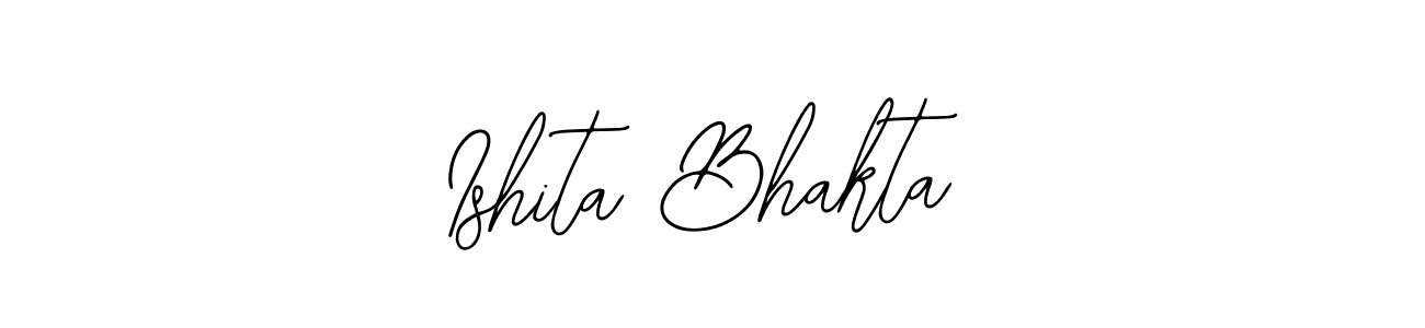 You should practise on your own different ways (Bearetta-2O07w) to write your name (Ishita Bhakta) in signature. don't let someone else do it for you. Ishita Bhakta signature style 12 images and pictures png