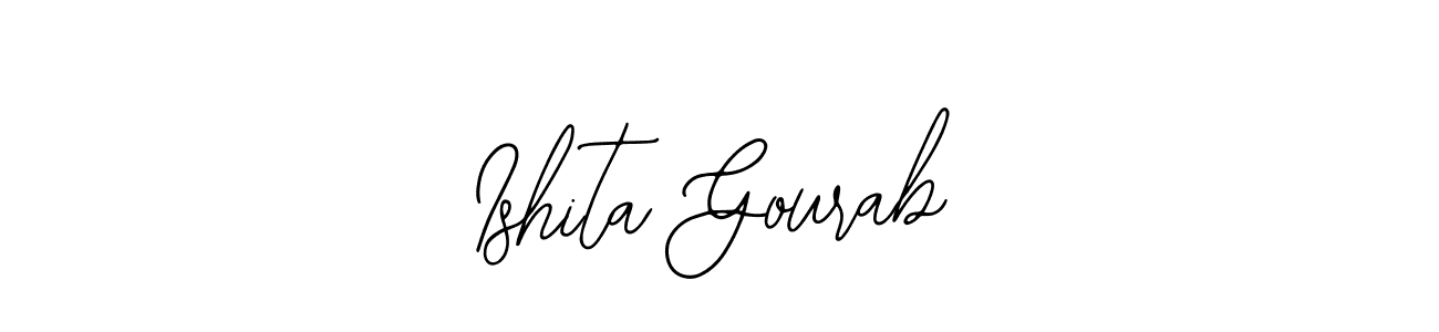 How to make Ishita Gourab name signature. Use Bearetta-2O07w style for creating short signs online. This is the latest handwritten sign. Ishita Gourab signature style 12 images and pictures png