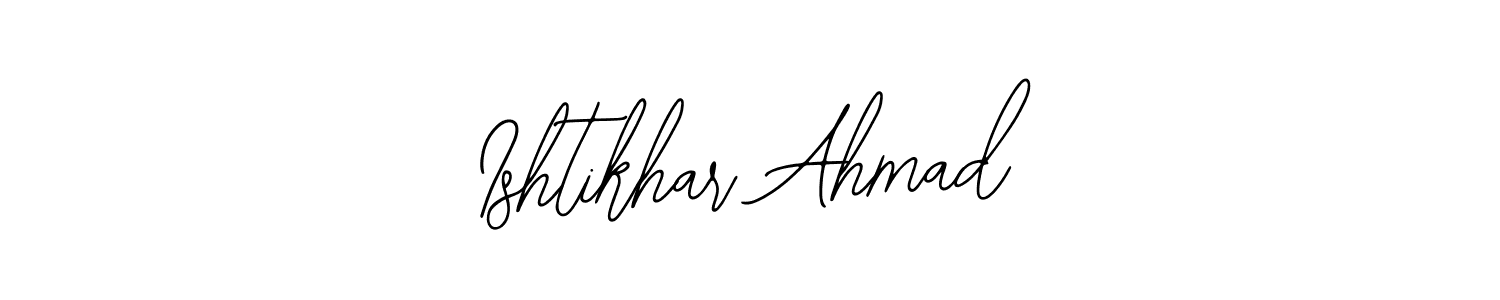 if you are searching for the best signature style for your name Ishtikhar Ahmad. so please give up your signature search. here we have designed multiple signature styles  using Bearetta-2O07w. Ishtikhar Ahmad signature style 12 images and pictures png