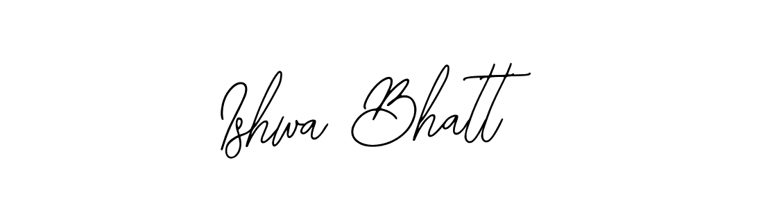 You should practise on your own different ways (Bearetta-2O07w) to write your name (Ishwa Bhatt) in signature. don't let someone else do it for you. Ishwa Bhatt signature style 12 images and pictures png