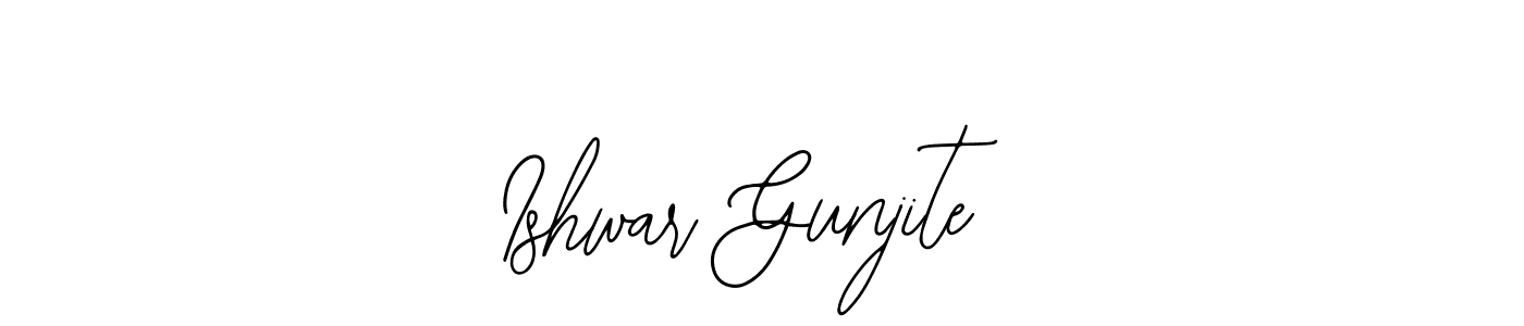 How to make Ishwar Gunjite name signature. Use Bearetta-2O07w style for creating short signs online. This is the latest handwritten sign. Ishwar Gunjite signature style 12 images and pictures png