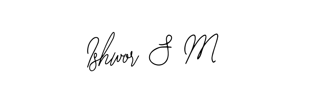 How to make Ishwor S M name signature. Use Bearetta-2O07w style for creating short signs online. This is the latest handwritten sign. Ishwor S M signature style 12 images and pictures png