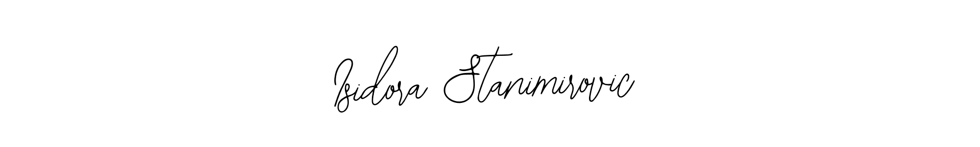 Bearetta-2O07w is a professional signature style that is perfect for those who want to add a touch of class to their signature. It is also a great choice for those who want to make their signature more unique. Get Isidora Stanimirovic name to fancy signature for free. Isidora Stanimirovic signature style 12 images and pictures png