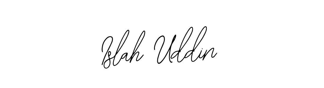 How to make Islah Uddin name signature. Use Bearetta-2O07w style for creating short signs online. This is the latest handwritten sign. Islah Uddin signature style 12 images and pictures png