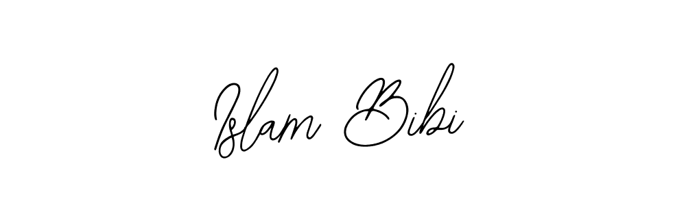 How to make Islam Bibi name signature. Use Bearetta-2O07w style for creating short signs online. This is the latest handwritten sign. Islam Bibi signature style 12 images and pictures png