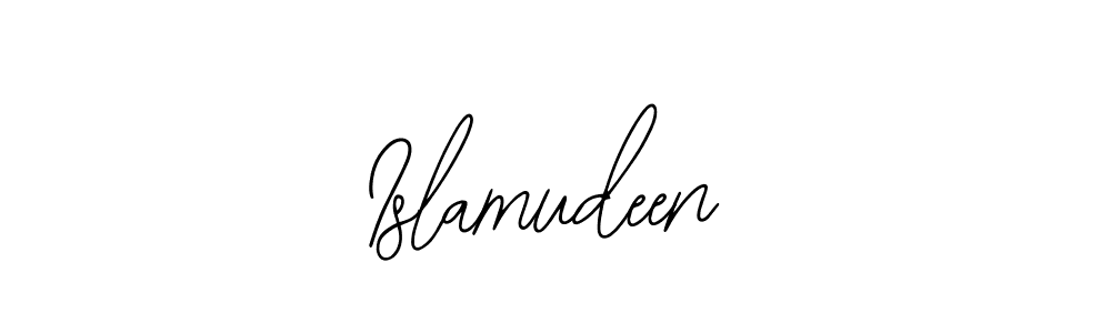 Bearetta-2O07w is a professional signature style that is perfect for those who want to add a touch of class to their signature. It is also a great choice for those who want to make their signature more unique. Get Islamudeen name to fancy signature for free. Islamudeen signature style 12 images and pictures png
